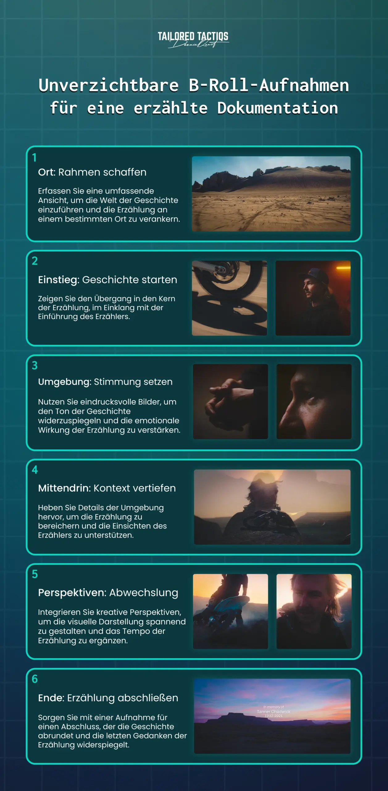 Die wichtigsten B-Roll-Aufnahmen für einen erzählenden Dokumentarfilm.