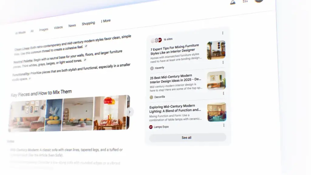 Search results in Google AI Mode.