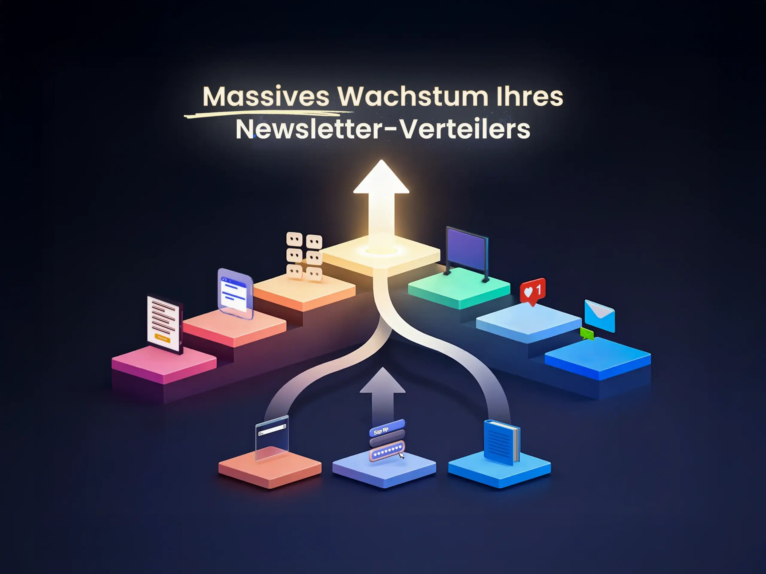 Eine ausgefeilte Grafik für 10 Schritte zum massiven Wachstum des Newsletter-Verteilers﻿