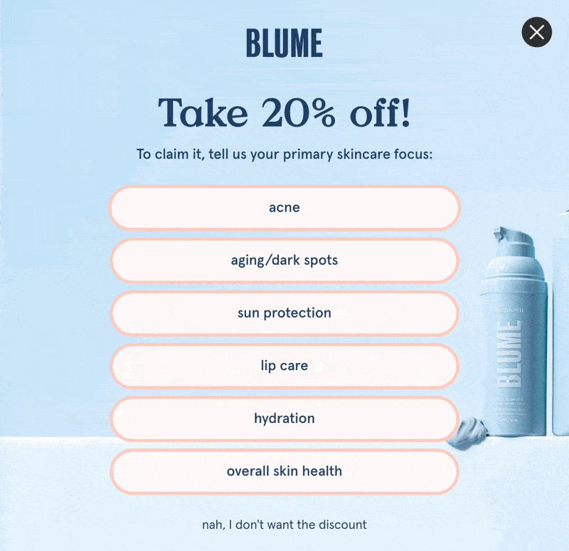 An example of a two-step email signup process. This email list building technique makes the process more engaging and intentional for users.
